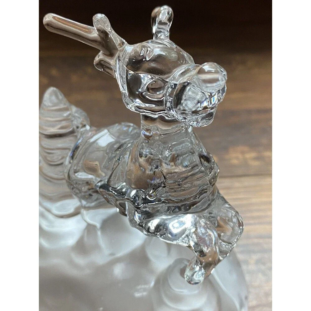 Christmas  Reindeer Figurine Glass 24% Lead Chrystal Cristal d'Arques France